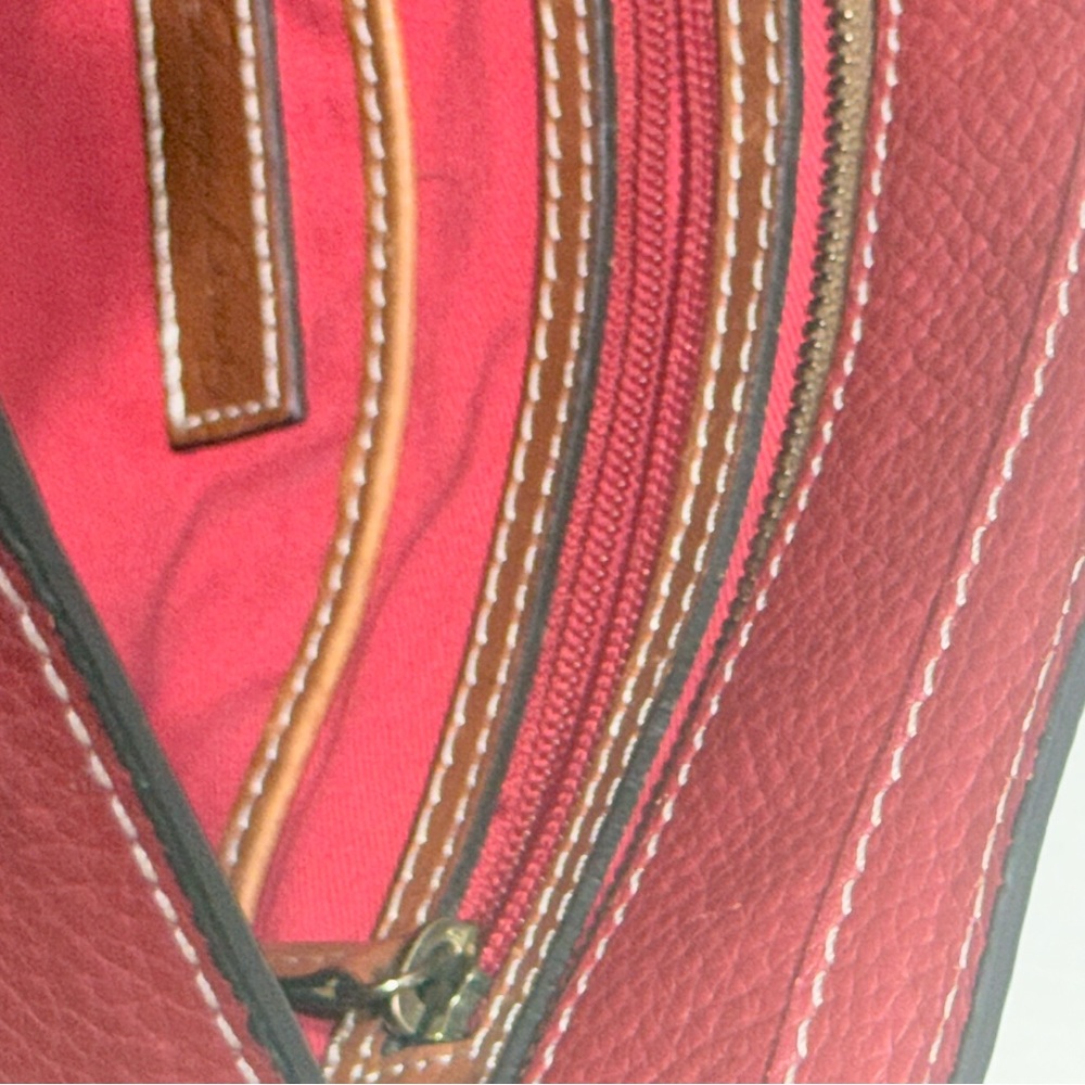 Dooney & Bourke Red Leather Handbag Excellent Condition 12” Strap Drop - Picture 12 of 15